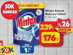 MİNTAX BULAŞIK MAKİNESİ TABLETİ 100 ADET MİNTAX BULAŞIK MAKİNESİ TABLETİ 100 ADET